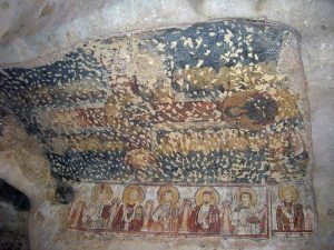 Siracusa affreschi nelle catacombe di Santa Lucia